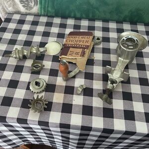 Universal Silver and Wood Food & Meat Chopper